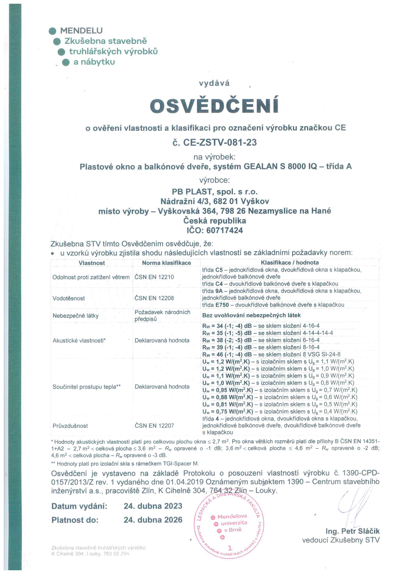 Gealan S 8000 plastové okna a balkonove dveře