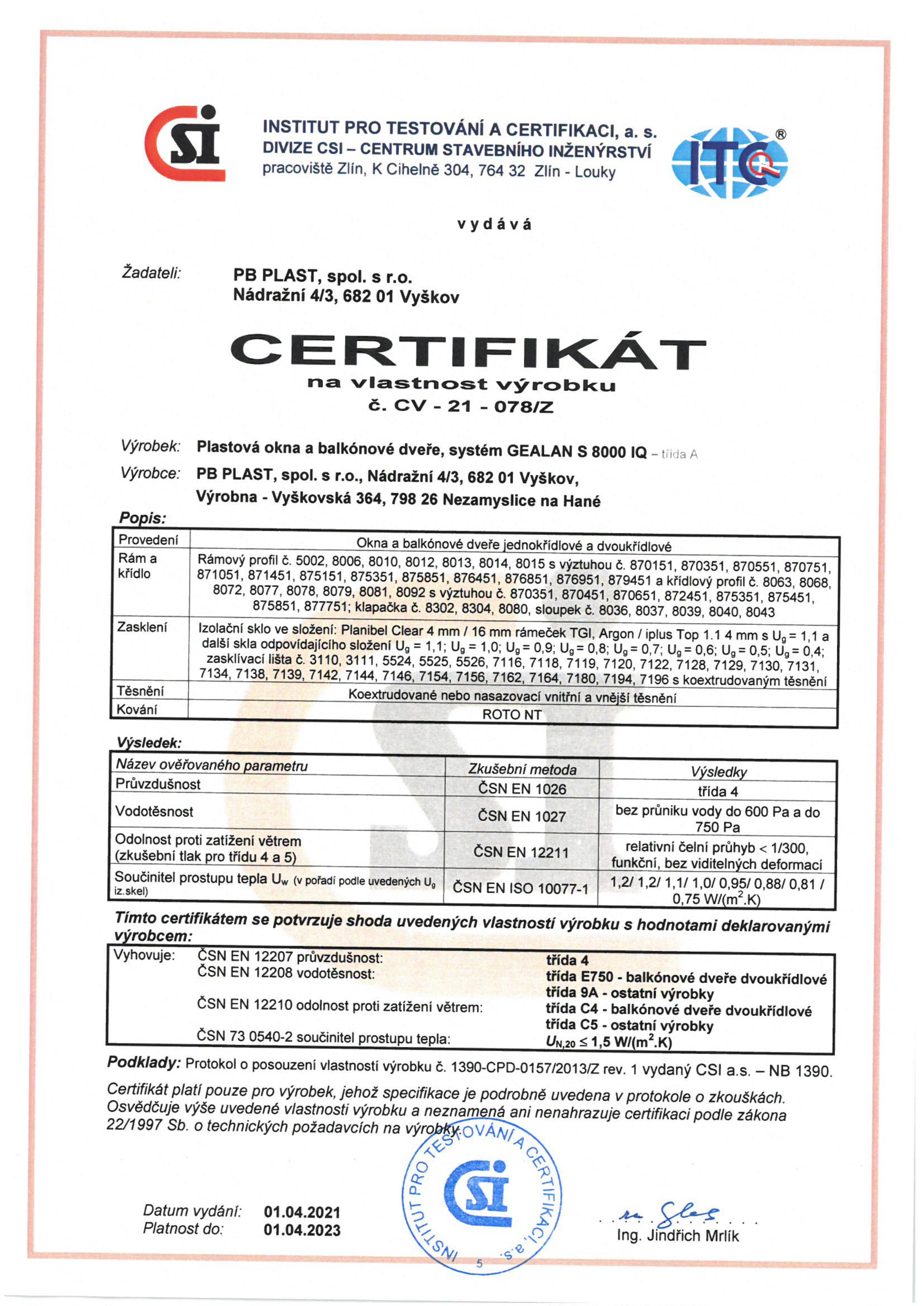 Okna CV-21 - 078/Z 